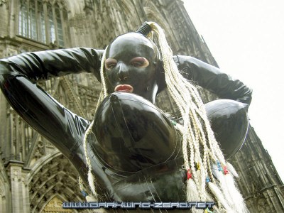 In Front Of Cologne Cathedral In Black Latex 2